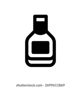 Alkohol. Konturenstrichvektorsymbol mit schwarz gefüllten Details.