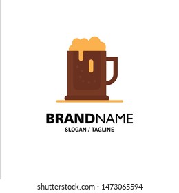 Alcohol party, Beer, Celebrate, Drink, Jar Business Logo Template. Flat Color