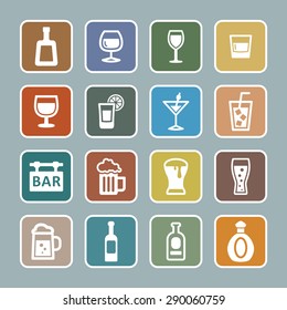 Alcohol party icon set