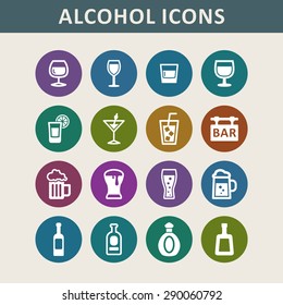 Alcohol party icon set