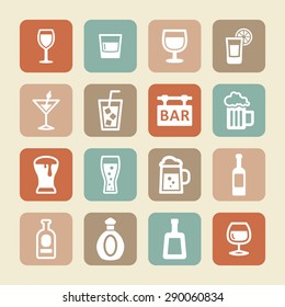 Alcohol party icon set