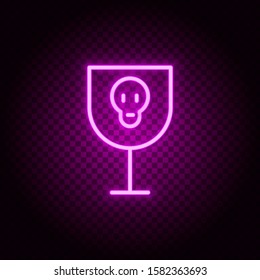 Alcohol, poison, skull vector icon. Retro style neon vector icon. Vector icon on transparency background