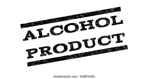 Alcohol Product watermark stamp. Text tag between parallel lines with grunge design style. Rubber seal stamp with scratched texture. Vector black color ink imprint on a white background.