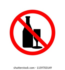alcohol prohibited icon. Element of prohibited sign for mobile concept and web apps. Sign of alcohol prohibited icon can be used for web and mobile