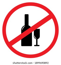 alcohol prohibition sign. Danger symbol vector illustration. Stop sign. Stock image. EPS 10.