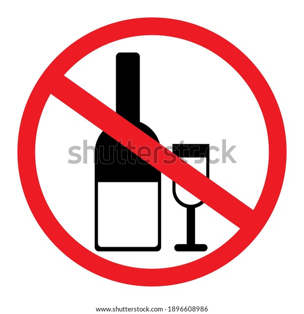 Alcohol Prohibition Sign Danger Symbol Vector Stock Vector (Royalty ...