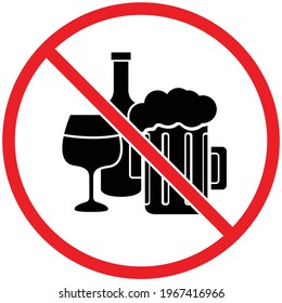 Alcohol prohibition sign vector For user 