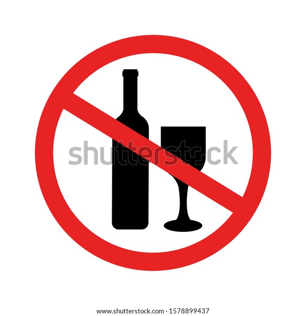 Alcohol Red Prohibition Sign Isolated On Stock Vector (Royalty Free ...