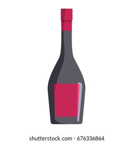 Alcohol red wine bottle isolated vector illustration. Element for wine design, web, infographics