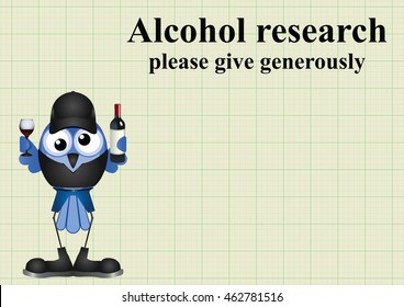 Alcohol research on graph paper background with copy space for own text