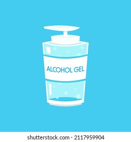 Alcohol sanitizer gel bottle template. Hand wash gel vector.