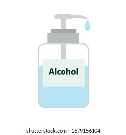 Alcohol sanitizer in pump bottle
