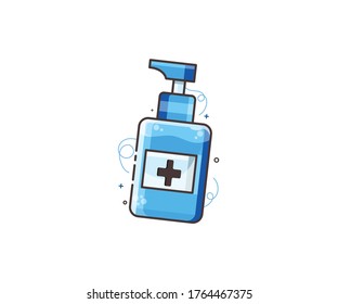 Alcohol scrubbing agents kill most bacteria, fungi, and stop viruses like coronavirus. Cleaning products. Cleaning bottles and wall-mounted containers. Prevention of the spread of Covid-19.