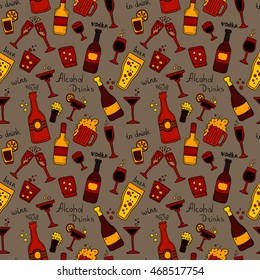 Alcohol seamless pattern