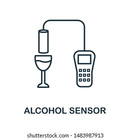 Alcohol Sensor outline icon. Thin line style from sensors icons collection. Pixel perfect simple element alcohol sensor icon for web design, apps, software, print usage.