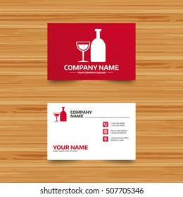 Alcohol sign. Drink symbol. Bottle with glass.