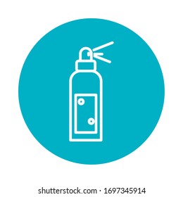 alcohol spray bottle icon over white background, block style, vector illustration
