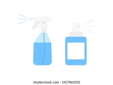 Alcohol Spray bottle that contains a disinfectant on white background. Vector illustration.