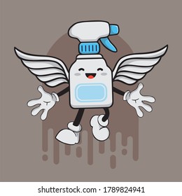 Alcohol spray with funny emojis