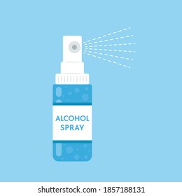 Alcohol spray vector. Bottle alcohol spray.