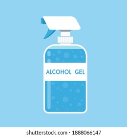 Vector de pulverización de alcohol. Spray de alcohol en frascos.
