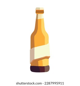 Alcohol symbol on beer bottle label design isolated