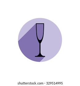 Alcohol theme icon, champagne goblet. Colorful design element.