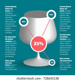 Alcohol theme three dimensional infographic with shadow