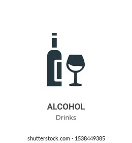 Alcohol vector icon on white background. Flat vector alcohol icon symbol sign from modern drinks collection for mobile concept and web apps design.