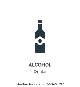 Alcohol vector icon on white background. Flat vector alcohol icon symbol sign from modern drinks collection for mobile concept and web apps design.