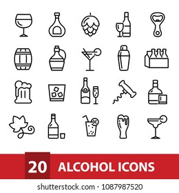 alcohol vector icons collection