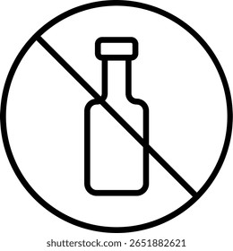 Design de ícone de linha de vetor de álcool
