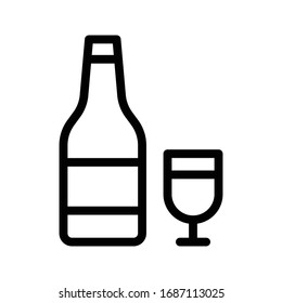 icono de línea delgada del vector de alcohol 