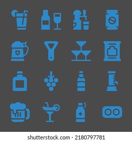alcohol web icons. Drink and Wine, Can and Wipes symbol, vector signs