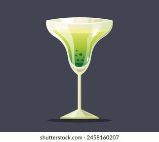 Alcohol wine cocktail full half empty glass concept. Vector flat graphic design illustration	
