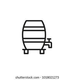 Alcohol Wooden Vertical Barrel Line Icon