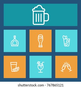 Alcohole drinks holiday set. Party pictogram.
