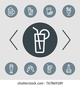 Alcohole vector line icon set. Party pictogram.