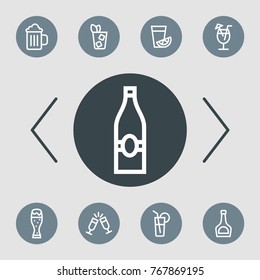 Alcohole vector line icon set. Party pictogram.