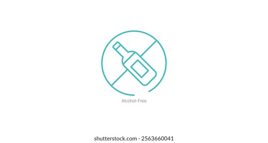 Alcohol-Free Badge Vector Icon for Clean and Sober Product Labeling