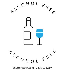 Alcohol-Free Wine Vector Icon Design