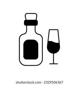 Vektor-Vektorsymbol für alkoholische Getränke, das leicht bearbeitet oder geändert werden kann

