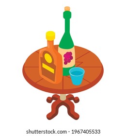 Alcoholic beverage icon. Isometric illustration of alcoholic beverage vector icon for web