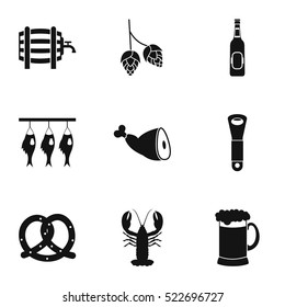 Alcoholic beverage icons set. Simple illustration of 9 alcoholic beverage vector icons for web