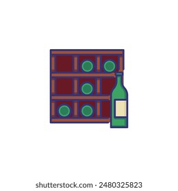 Alcoholic beverage store icons. Set of line icons on white background. Toast, grape, wine list. Drinks concept. Vector can be used for topics like winery, restaurant, party