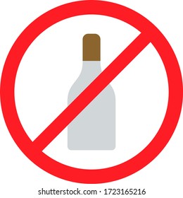 Alcoholic beverages or liquor forbidden substances in Islam vector Color Icon Design, Soft drinks are not allowed while fasting concept,Ramazan kareem and Islamic Symbols on white background,