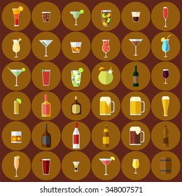 Alcoholic beverages set