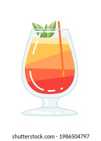 Alkoholischer Cocktail Aperolorange auf weißem Hintergrund, Vektorgrafik von Sommergetränk auf weißem Hintergrund