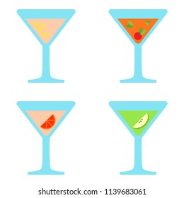 Alcoholic cocktail beverage set. Vector illustration. EPS 10.