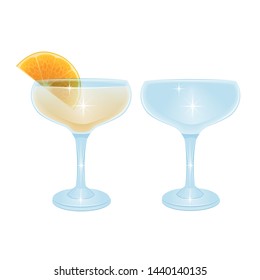 alcoholic cocktail beverage vector set collection on white background